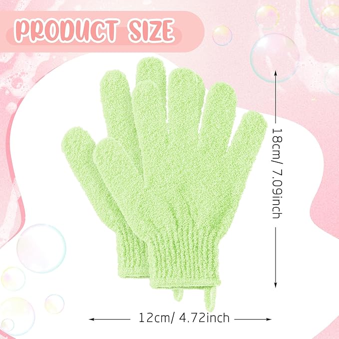 Didaey 104 Pcs Exfoliating Glove Bulk Shower Gloves with Hanging Loop Exfoliating Body Scrubber Dead Skin Remover for Body Bath Beauty Spa Massage Scrubs Men Women Bathing (Green)