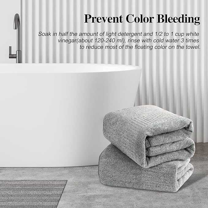 SEISSO Bath Towels Set of 4 Premium Bath Towels 35” x 63” Oversized Towels for Bathroom Quick Drying & Lightweight Bath Sheets Towels for Adults - Multipurpose Use as Bathroom,Shower (Grey)
