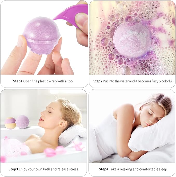 Fafamara Bath Bombs Gift Set - 24 Pcs Handmade, Natural & Organic Essential Oil Bubble Bath for Women and Girls