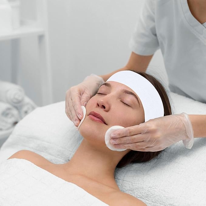 150 Count Disposable Spa Facial Headbands with Convenient Closure,Stretch Facial Headwraps Soft for Facials Skincare Spa