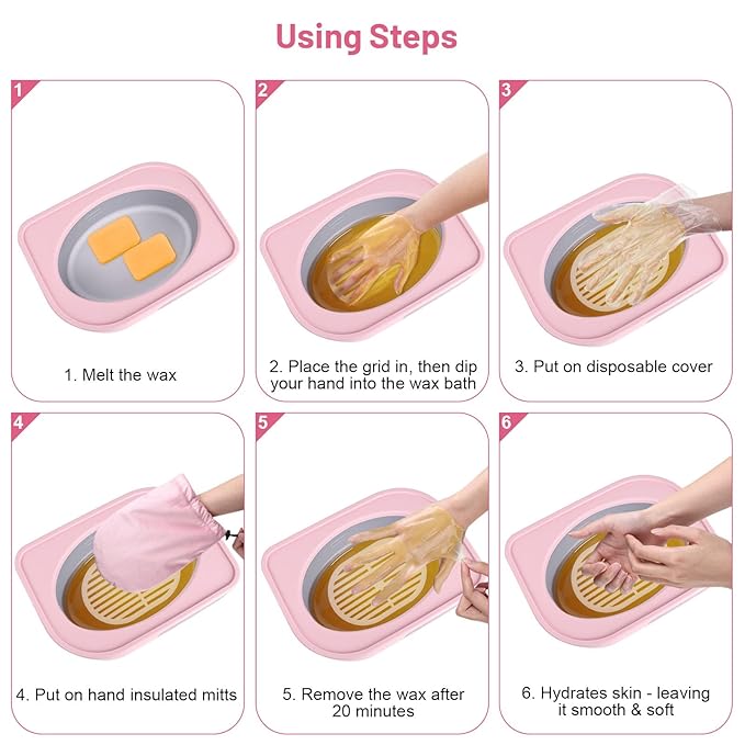 Yofuly Hand Wax Paraffin Machine for Arthritis, 3500ml Electric Digital Screen Paraffin Wax Warmer for Hands and Feet Treatment, Home Spa Paraffin Hot Wax Bath Moisturizing Kit with Timer, Pink
