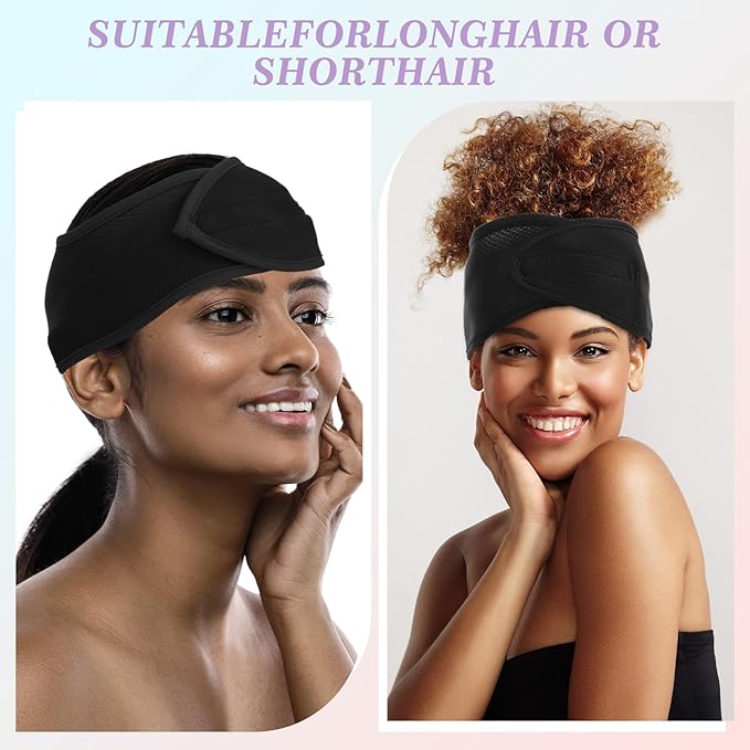 CIATBYYJ 4Pcs Mesh Hair Wraps, Thicker Soft Head Wraps for Black Women, Adjustable Stretchable Wrap Cap for Women Long Short Hair, Non-slip Washable Mesh Hairs Wrap for Makeup Washing Sleeping Spa