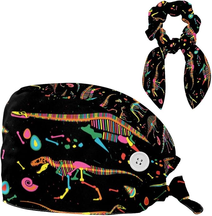 Scrub Cap with Hair Scrunchy, Ponytail Holder Surgical Cap