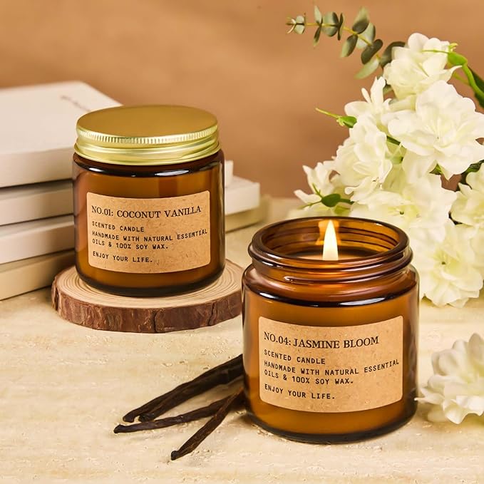 Candles for Home Scented, 6Pack 3.5 Oz Soy Wax Candles Gifts Sets with Sage Breeze & Lavender for Brithday Valentine's Day Gifts Women Mothers Day