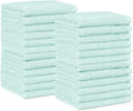 Amazon Basics Highly Absorbent 100% Cotton Washcloths for Bathroom, Fast Drying, Machine Washable, 12 x 12 inches, Ice Blue, 24-Pack