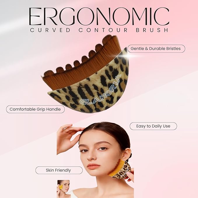 3 in 1 Lymphatic Contour Face Brush – Face Brush for Lymphatic Drainage with Soft Bristles & Plastic Handle, 2 Gua Sha Tools for Facial Sculpting, Jawline, Double Chin & Depuffing
