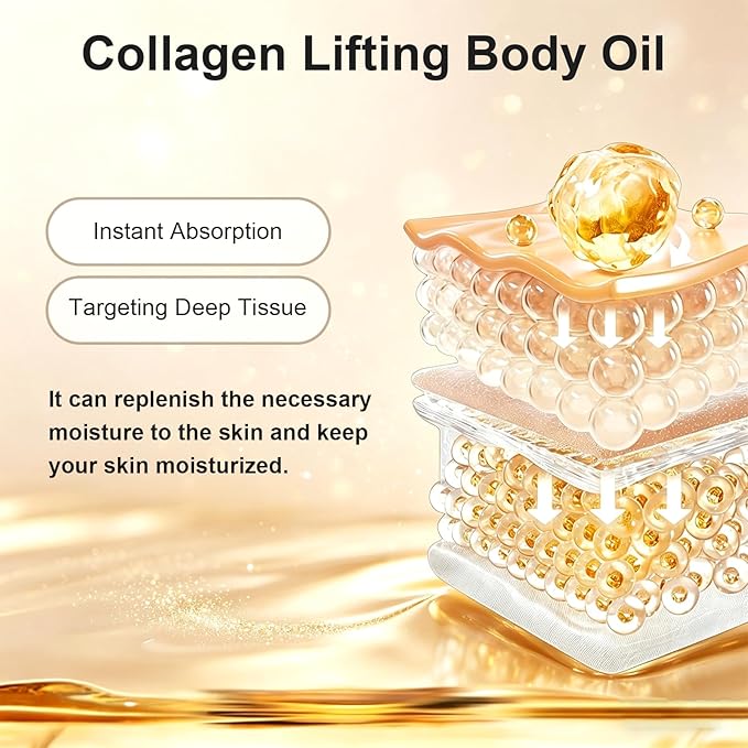 Collagen Oil, Collagen Lifting Body Oil, Advanced Hydrating Collagen Oil for Body -After Shower, Collagen Body Oil Firming for Women & Men (2pcs)