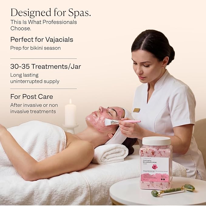 Jelly Face Mask for Facials - Bulgarian Rose Hydrating, Brightening & Nourishing Jelly Mask with Free Jade Roller & Spatula | Professional Hydrojelly Masks |Vajacial | 23 Oz | Mothers Day Gift for Mom
