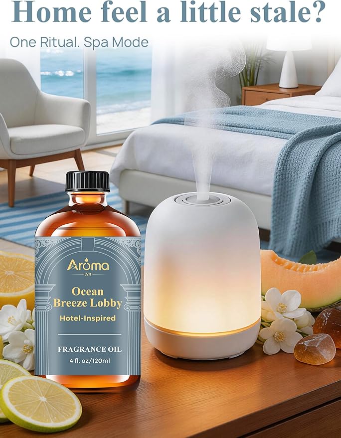 Ocean Breeze Lobby — a Hotel-Inspired Fragrance Oil that Feels Like a Coastal Resort Lobby(Not a Typical Ocean-Fresh Scent), Hotel Diffuser Oil for Home for Diffusers and Crafting