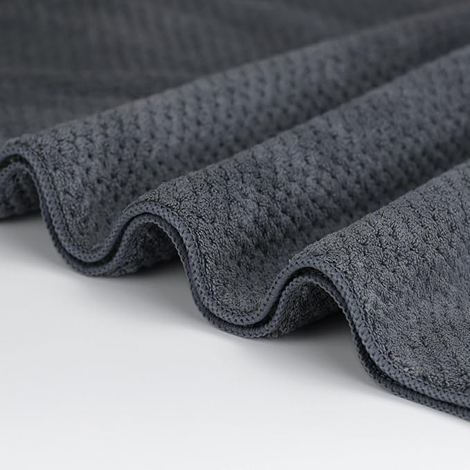 2 Pack Bath Towel Set, Waffle Bath Towel Set, Super Soft Highly Absorbent, Sturdy Quick Drying Towels for Bathroom, Gym, SPA, Yoga (2 Piece 27" x 55", 1Grey+1Purple)