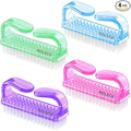 4 Pcs Nail Brush for daily Use - 4 Different Kinds of Fingernail brush with Plastic Handle Nail brush for cleaning Fingernails - Easy to use Nail Scrub brush - Nail Cleaner Nail brushes for Hands Feet