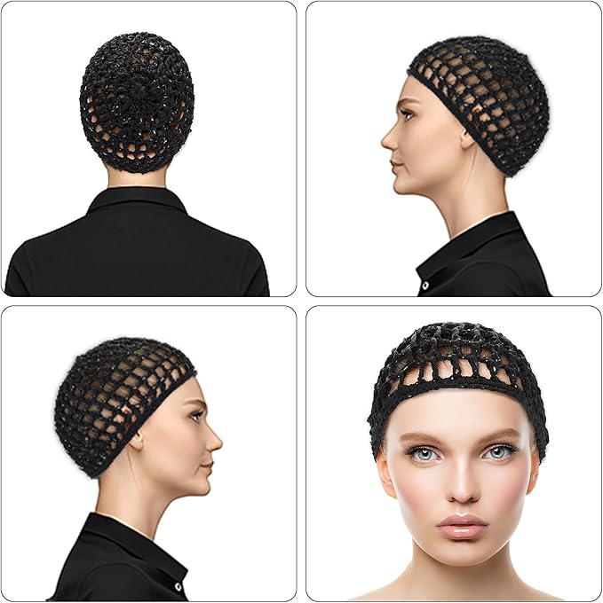 WLLHYF Wig Cap Thick Long Hair Caps Adjustable Net Mesh Braided Weaving Making Crochet Sew Weave Fishnet Grip Headband