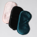 Sleep Mask Silk Eye Mask for Sleeping, Super Soft Blackout Eye Mask for Women Men, Side Sleeper Covers for Sleeping with Adjustable Straps, Travel Sleep Mask, 3 Pack（Black-green-navy）8.86*4.92 inches