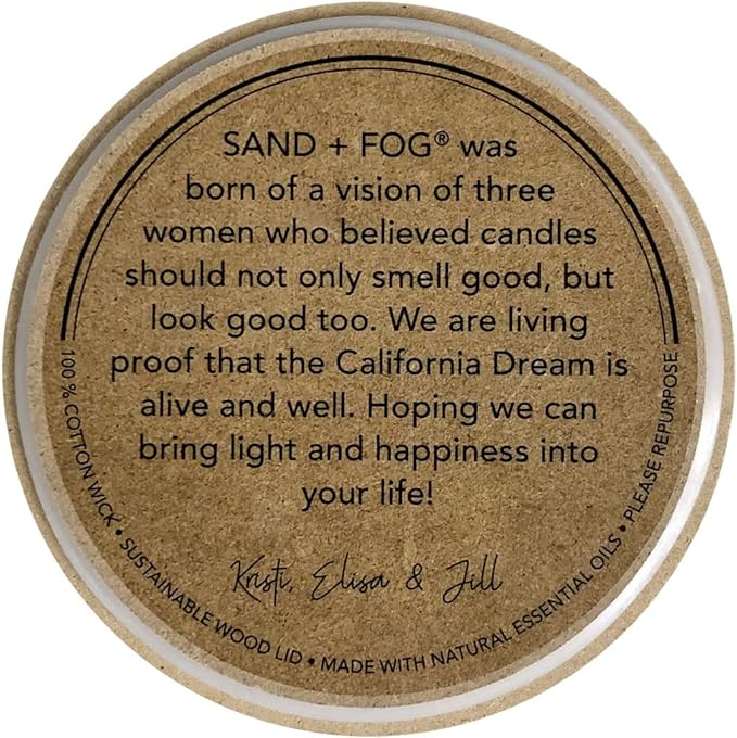Sand + Fog Scented Candle - Winter White – Additional Scents and Sizes – 100% Cotton Lead-Free Wick - Luxury Air Freshening Jar Candles - Perfect Home Decor – 12oz - Holiday Scents
