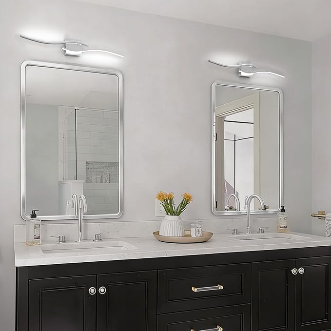 Espird 23inch Led Bathroom Vanity Light Bar, Brushed Nickel 5CCT Dimmable 2700-6500K Vanity Lights for Bathroom, Modern Bathroom Light Fixtures Over Mirror Led Lighting Fixtures