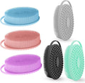 Silicone Body Scrubber 6 Pack Silicone Loofah Exfoliating Body Scrubber Soft Silicone Shower Brush with Handle Double Sided Bath Body Brush for Women Men Cleaning Massage Sensitive Skin, Lather Well