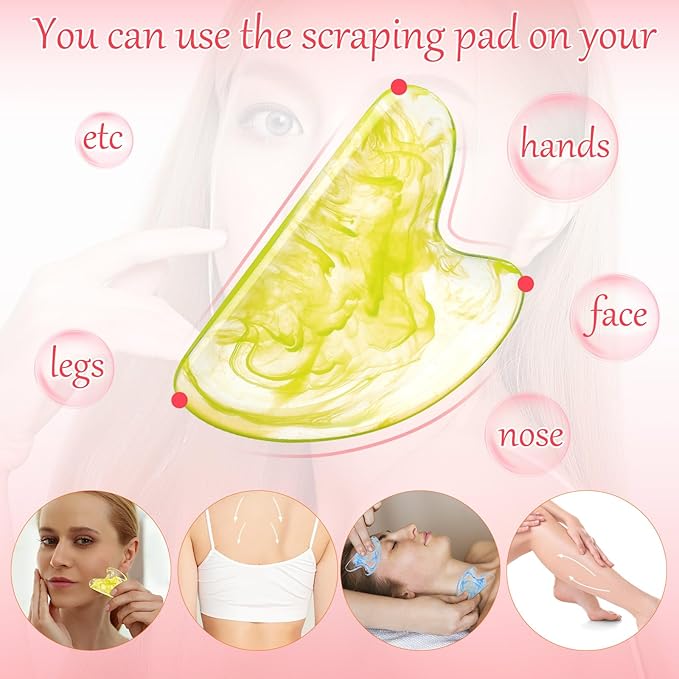 Sherr 12 Pcs Gua Sha Facial Tools Resin Heart Shaped Massage Guasha Tool for Face Guasha Board for Face Body Skin Massage Spa Acupuncture Prevent Wrinkles, 12 Colors(Fresh Color)