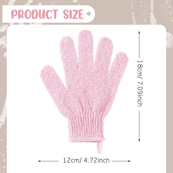 Didaey 104 Pcs Exfoliating Glove Bulk Shower Gloves with Hanging Loop Exfoliating Body Scrubber Dead Skin Remover for Body Bath Beauty Spa Massage Scrubs Men Women Bathing (Pink)