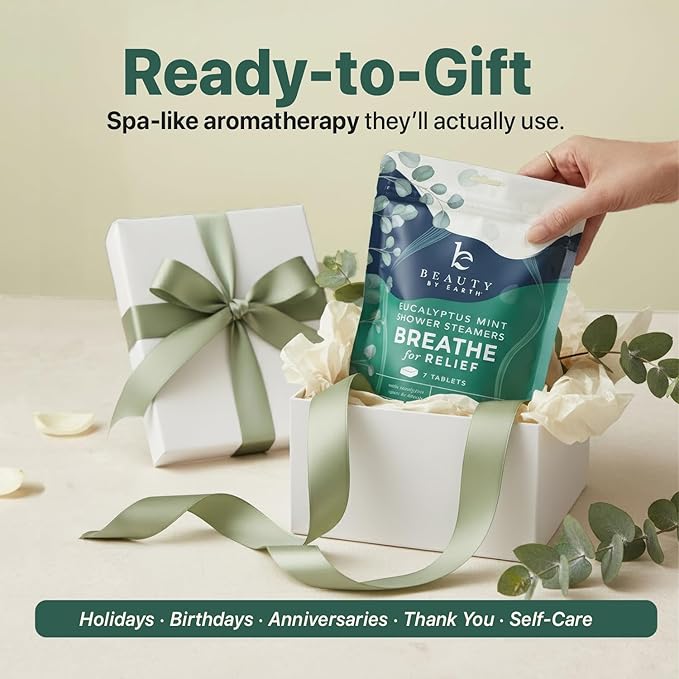 Shower Steamers Aromatherapy - USA Made with Natural Ingredients & Eucalyptus Essential Oil, Mothers Day Gifts for Mom, Large Shower Bombs, Relaxation Spa Gifts for Women & Men, Unique Self Care Gifts