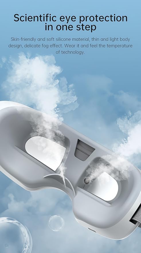 Eye Steamer for Dry Eye, Steam Therapy Mask 2 Levels, Adjustable Steam Eye Massager with Heat, Smart Hot & Cold Nano Mist Moisturizing, Gifts for Women Men Mom Dad