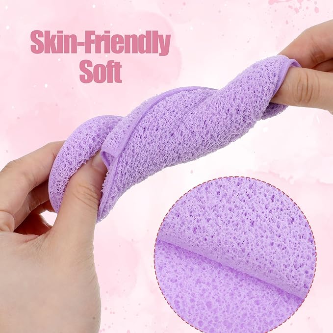 9PCS Drop Shape Exfoliating Face Scrubber Sponge Daily Cleansing Facial Sponges Exfoliator, Glove Bath Makeup Blackhead Remover Tools Reusable Face Scrub Pads for Women