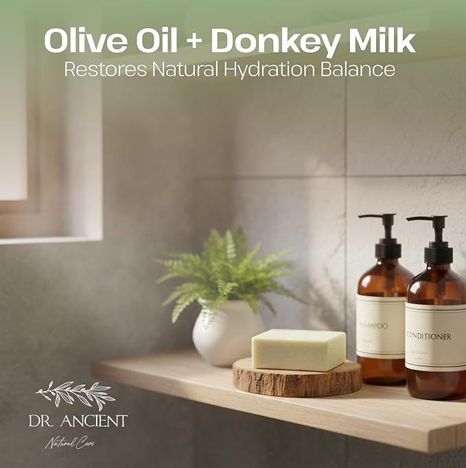 Dr.Ancient Donkey Milk Soap Bar Natural Moisturizing Milk Soap Ancient Inspired Handmade for Face and Body Gentle Cleanser for Sensitive and Dry Skin 5 oz