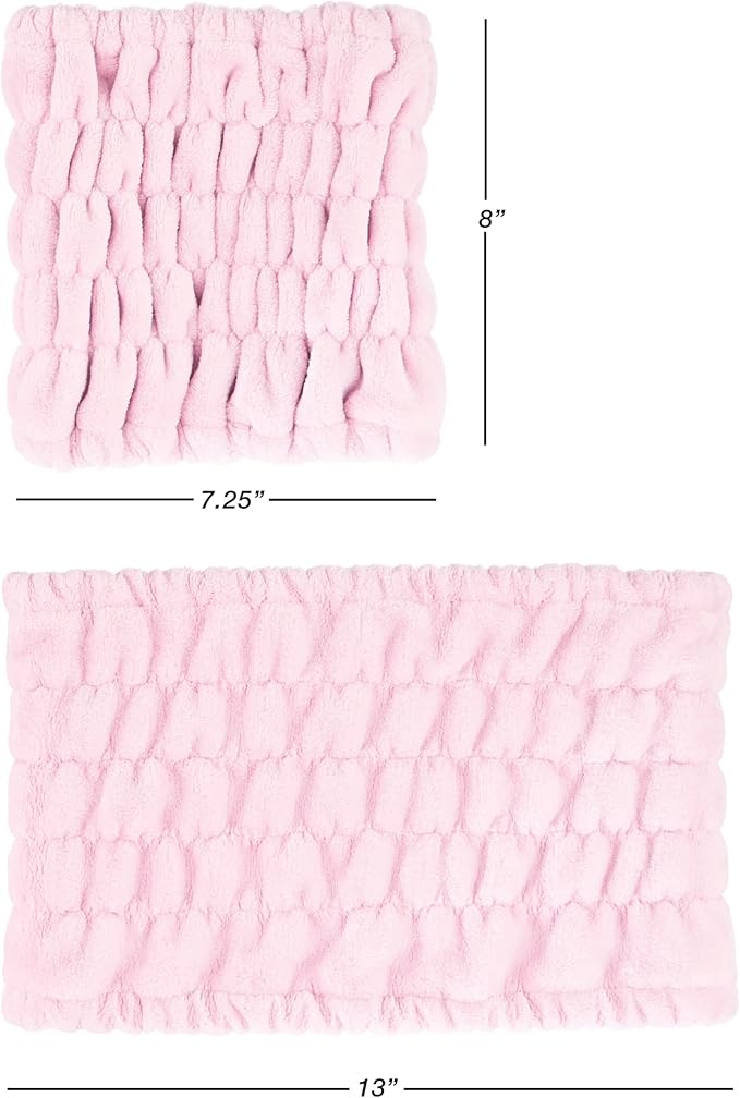 Expressions Extra Wide Spa Headwrap - Pink, 1pc Super Soft Microfiber Material Hair Band/Stylish Spa Headband, Salon-Quality Hair Wrap