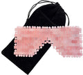 Eurow Luxe Natural Rose Quartz Eye Mask with Velvet Storage Pouch, Hot or Cold Therapy for Relaxation, Puffiness, Headaches, Stress Relief, Wellness, Skincare Routine, Meditation & Sleep