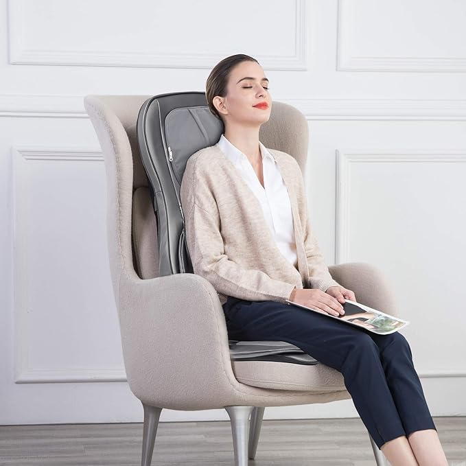 COMFIER Shiatsu Neck and Back Massager with Heat,Back Massager for Pain Relief Deep Tissue, Rolling & Compression Massage Chair Pad for Office Chair, Gift for Dad