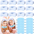 Jexine 24 Pcs Spa Slumber Party Headband Plush Sleep Eye Mask Bulk Bow Hair Band Makeup Headband for Sleepover Birthday Party Supplies Graduation Mother's Day Gift(Blue)