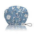 Shower Cap Reusable Double Layer Adjustable Elastic Waterproof EVA Hair Bath Caps for Women Girls Cute Aesthetic-White Flower
