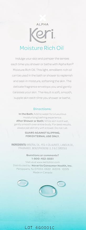 Alpha Keri Shower & Bath Moisture Rich Oil 16 oz