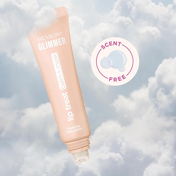 Revlon Glimmer Lip Treat Balm + Mask, Overnight Peptide Lip Treatment, Hydrating, 001 Scent Free, 0.4 fl oz