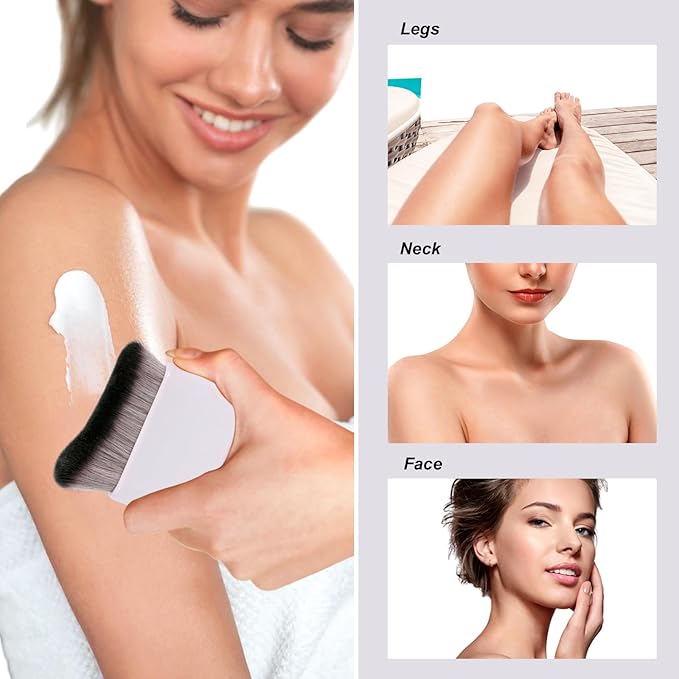 UNIMEIX Self Tanner Brush Sunscreen Body Makeup Brush Kabuki Blend Applicator Spray Tan Blending Beauty Brush for Body Coverage Perfector(Pink)