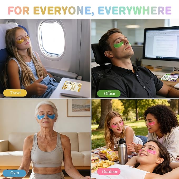 120 Pairs Under Eye Patches for Puffy Eyes and Dark Circles - Eye Mask Patches Variety Pack Travel & Skincare Gifts for Women/Men (Hyaluronic, 24K Gold, Grape, Caffeine, Aloe)