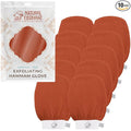 Natural Elephant Exfoliating Hammam Glove - Face and Body Exfoliator Mitt 5 and 10 Packs (Burnt Orange (Pack of 10))