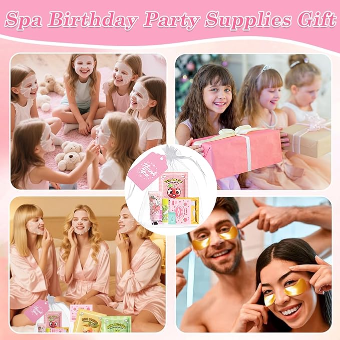 90PCS Spa Party Supplies for Girls,Spa Skincare Sets Party Favors Include Face Masks,Lip Mask,Skin Care For Teens 10-12,Bulk Birthday Gifts for Women & Girls,Mothers Day,Teacher Appreciation Gifts