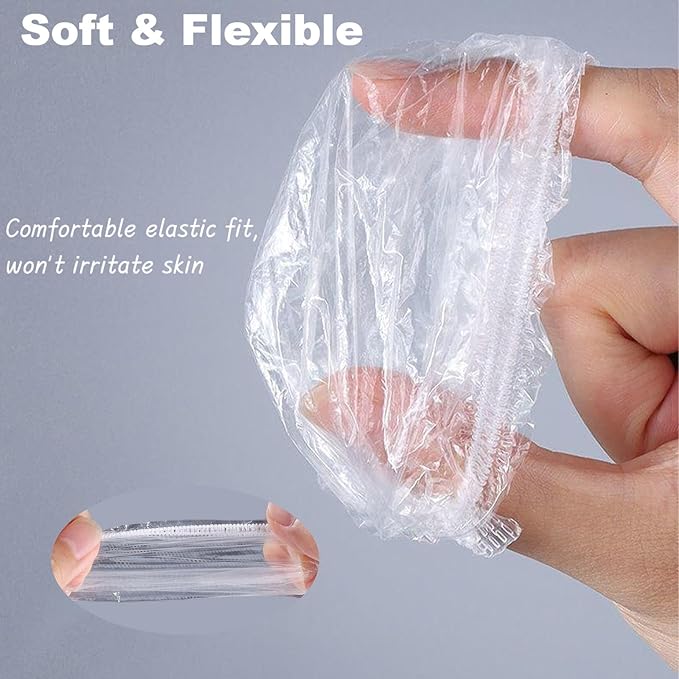 Disposable Ear Covers – 600 Pcs Soft Elastic Plastic Ear Caps for Hair Dye, Piercing Aftercare, Salon, Spa, Home & Travel