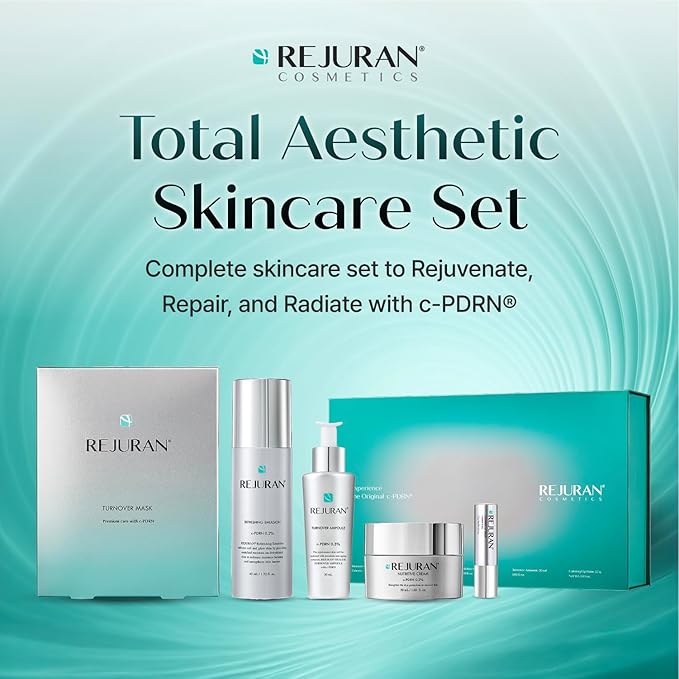 REJURAN® Total Aesthetic Set c-PDRN® - Salmon DNA Rejuvenating Daily Skincare Kit for Anti-Aging, Firming & Deep Hydration. Gift Set for Radiant, Youthful Glass Skin. Korean Skincare.