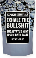Explicit Essentials Eucalyptus Mint Epsom Bath Salts, Relaxing Aromatherapy Blend, 12 oz