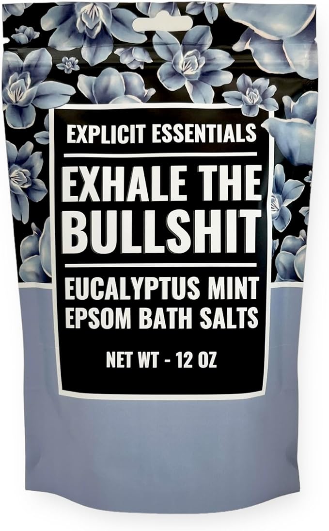 Explicit Essentials Eucalyptus Mint Epsom Bath Salts, Relaxing Aromatherapy Blend, 12 oz