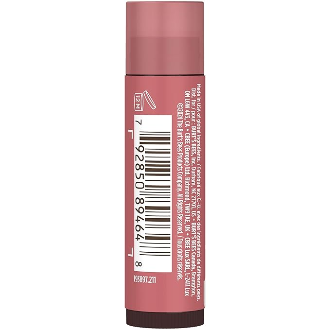 Burt's Bees Lip Tint Balm with Long Lasting 2 in 1 Duo Tinted Balm Formula, Color Infused with Deeply Hydrating Shea Butter for a Natural Looking Buildable Finish, Fiery Red Dahlia (16-Pack)