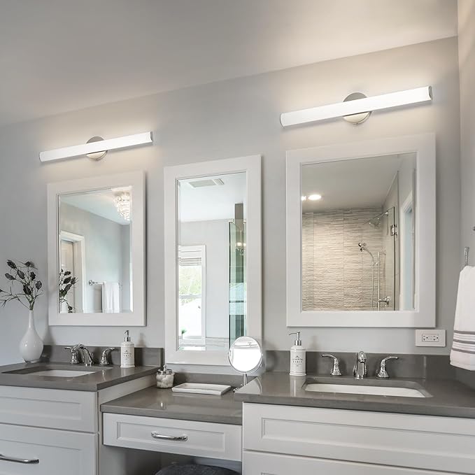 OOWOLF 24inch Bathroom Vanity Light 2-Pack, 16W Bathroom Lights Fixture,1600LM Led Vanity Lights Bar, 4000K Natural White Bath Wall Lighting Fixture Sconce Indoor, Vanity Light Fixtures Over Mirror