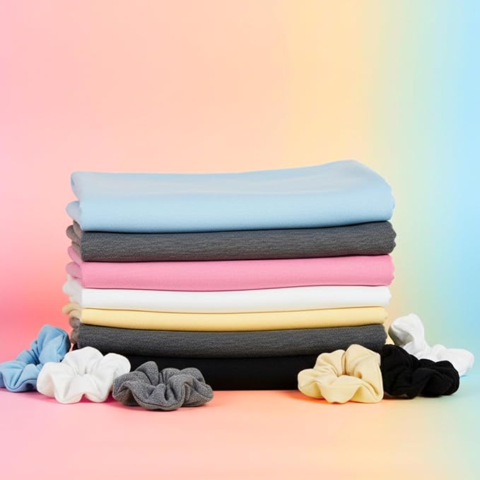 OOF! Halo T-Shirt Hair Towel | 100% Cotton Jersey Knit w/MoistureLock | No Microfiber | Reduce Cuticle Friction, Frizz & Breakage | Plopping Towel for Curly Hair | All Hair Types (Cotton Candy Blue)