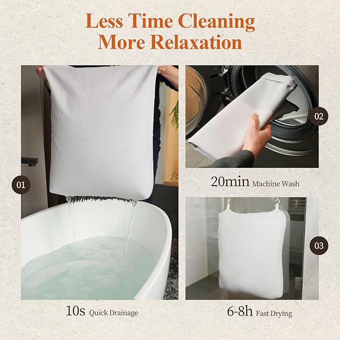 Luxury Bathtub Pillow,Gift for Mother's Day,Head,Neck & Back Support,Quick-Drying 5D Mesh Core,Adjustable Thickness Fits Any Bathtubs,Easy to Maintain,Beige