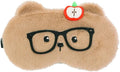 PERFECTSIGHT Sleep Eye Masks, Cute Plush Sleep Eye Cover Lightweight Adjustable Eyeshade Faux Fur Mask Cover for Women Kids Girl Sleep Travel Nap, Glasses Bear