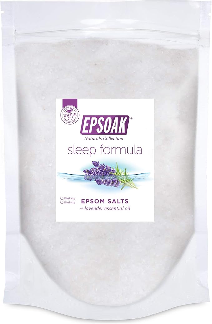 Epsoak Epsom Salt 19 lb. USP Magnesium Sulfate with Lavender Scent Resealable Epsom Salt Bag, Made in The USA, Cruelty-Free Certified