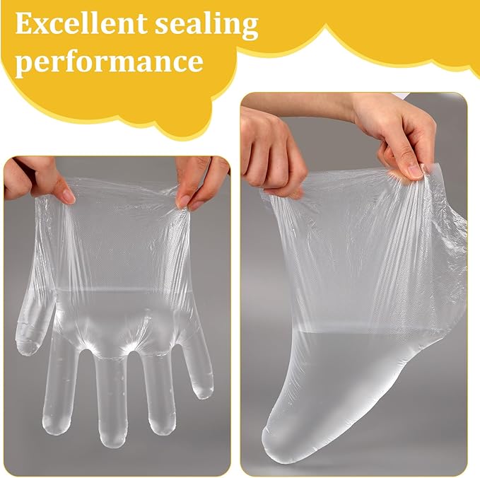 200 Pcs Paraffin Wax Liners for Hands and Feet - Disposable Plastic Bags for Thermal Wax Therapy, SPA, and More