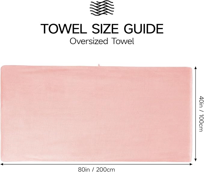 REDKISS Pack of 1 Jumbo Bath Sheet, 40 x 80 Inches Microfiber Oversized Bath Towel for Bathroom, Extra Large & Lightweight, Quick-Dry, Super Soft & Highly Absorbent, Perfect to Wrap Yourself in, Pink