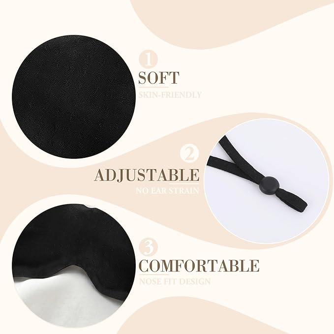 Butterfly-Shaped Silk Sleep Mask for Women - Black Ultra-Soft Light Blocking Eye Cover with Elastic Strap, Ideal for Night Sleep Travel Office Naps & Home Use